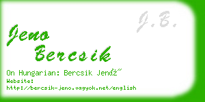 jeno bercsik business card